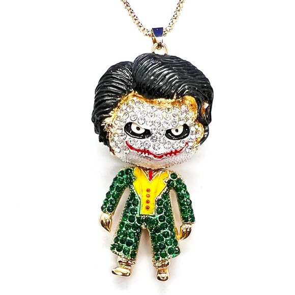JOKER Character Clown Green Jacket Pendant Necklace - Picture 1 of 1